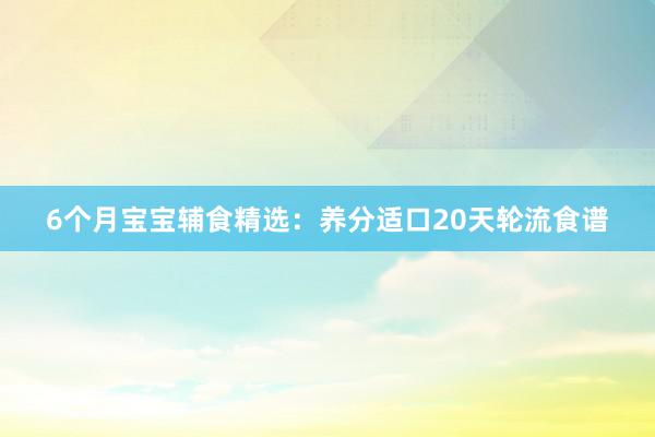 6个月宝宝辅食精选：养分适口20天轮流食谱